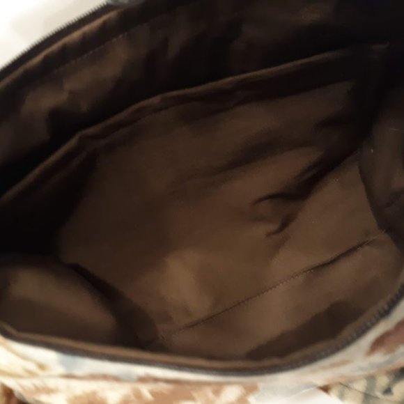 NEW Western Flannel Bear Fish Wild Wyoming print Shoulder Handbag Purse Satchel - Picture 4 of 9